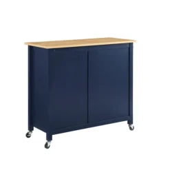Kirkland's Home Kitchen Islands & Bar Carts-Navy Industrial Kitchen Cart