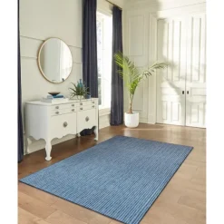 Kirkland's Home Outdoor Rugs-Navy Intertwine Indoor/Outdoor Area Rug, 4X7