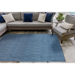 Kirkland's Home Outdoor Rugs-Navy Intertwine Indoor/Outdoor Area Rug, 4X7