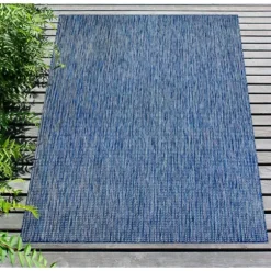 Kirkland's Home Outdoor Rugs-Navy Intertwine Indoor/Outdoor Area Rug, 4X7