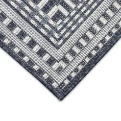 Kirkland's Home Outdoor Rugs-Navy Linear Macy Indoor/Outdoor Area Rug, 4X7