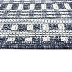 Kirkland's Home Outdoor Rugs-Navy Linear Macy Indoor/Outdoor Area Rug, 4X7