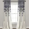Kirkland's Home Curtains & Drapes-Navy Medallion Stripe Curtain Panel Set, 95 In.