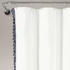 Kirkland's Home Shower Curtains-Navy Melora Tasseled Border Shower Curtain