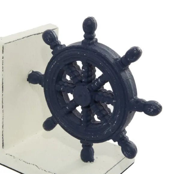 Kirkland's Home Decorative Accents-Navy Metal Coastal Bookends, Set Of 2