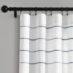 Kirkland's Home Curtains & Drapes-Navy Ombre Stripe Curtain Panel Set, 84 In.