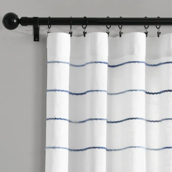 Kirkland's Home Curtains & Drapes-Navy Ombre Stripe Curtain Panel Set, 95 In.