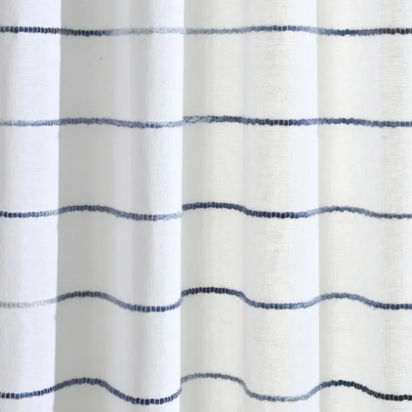Kirkland's Home Curtains & Drapes-Navy Ombre Stripe Curtain Panel Set, 95 In.