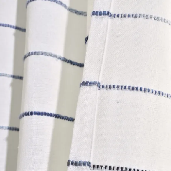 Kirkland's Home Curtains & Drapes-Navy Ombre Stripe Curtain Panel Set, 95 In.