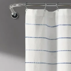 Kirkland's Home Shower Curtains-Navy Stripe Ombre Shower Curtain
