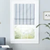 Kirkland's Home Curtains & Drapes-Navy Stripe Ricci Blackout Curtain Shade, 23 In.