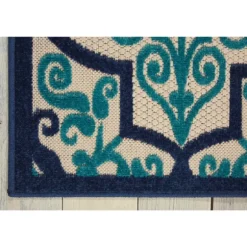 Kirkland's Home Outdoor Rugs-Navy Trellis Outdoor Area Rug, 7X10