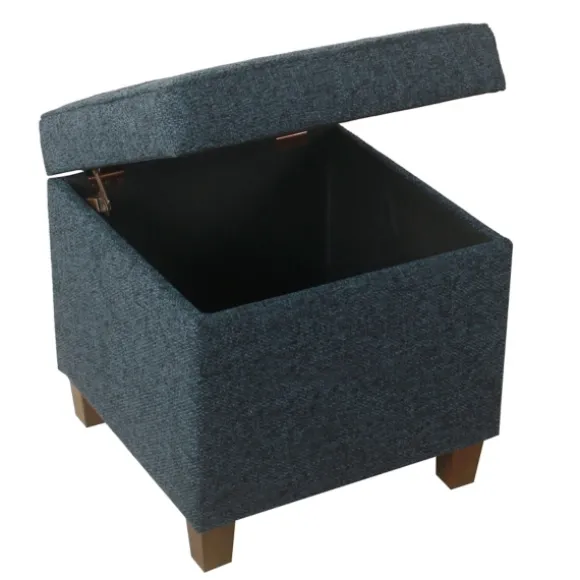 Kirkland's Home Benches & Ottomans-Navy Tufted Upholstered Storage Ottoman