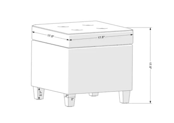 Kirkland's Home Benches & Ottomans-Navy Tufted Upholstered Storage Ottoman