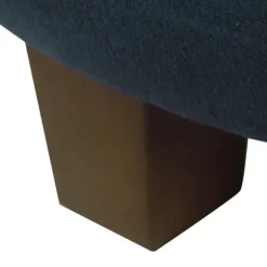 Kirkland's Home Benches & Ottomans-Navy Velvet Upholstered Round Storage Ottoman