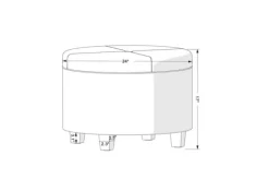 Kirkland's Home Benches & Ottomans-Navy Velvet Upholstered Round Storage Ottoman