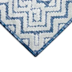Kirkland's Home Outdoor Rugs-Navy Zig-Zag Ezra Indoor/Outdoor Area Rug, 7X9
