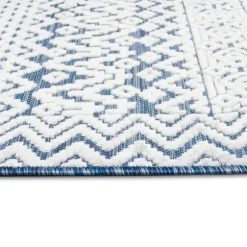 Kirkland's Home Outdoor Rugs-Navy Zig-Zag Ezra Indoor/Outdoor Area Rug, 7X9