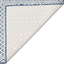 Kirkland's Home Outdoor Rugs-Navy Zig-Zag Ezra Indoor/Outdoor Area Rug, 7X9
