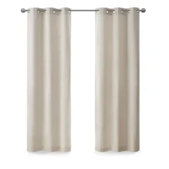 Kirkland's Home Curtains & Drapes-Neutral Basketweave Curtain Panel Set, 84 In.