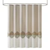 Kirkland's Home Shower Curtains-Neutral Block Embroidered Shower Curtain