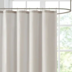 Kirkland's Home Shower Curtains-Neutral Block Embroidered Shower Curtain