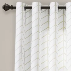 Kirkland's Home Curtains & Drapes-Neutral Chevron 2-Pc. Curtain Panel Set, 84 In.