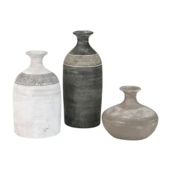 Kirkland's Home Vases-Neutral Clay Vessel Vases, Set Of 3