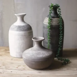 Kirkland's Home Vases-Neutral Clay Vessel Vases, Set Of 3