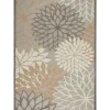 Kirkland's Home Outdoor Rugs-Neutral Floral Burst Outdoor Area Rug, 5X7