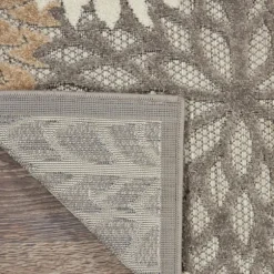 Kirkland's Home Outdoor Rugs-Neutral Floral Burst Outdoor Area Rug, 5X7