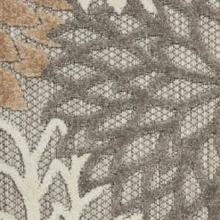 Kirkland's Home Outdoor Rugs-Neutral Floral Burst Outdoor Area Rug, 5X7