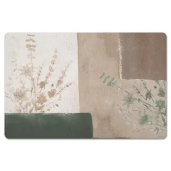 Kirkland's Home Kitchen & Floor Mats-Neutral Floral Colorblock Floor Mat