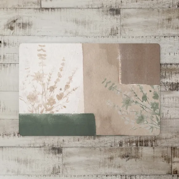 Kirkland's Home Kitchen & Floor Mats-Neutral Floral Colorblock Floor Mat