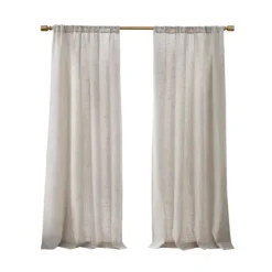 Kirkland's Home Curtains & Drapes-Neutral Linen Blend Curtain Panel Set, 84 In