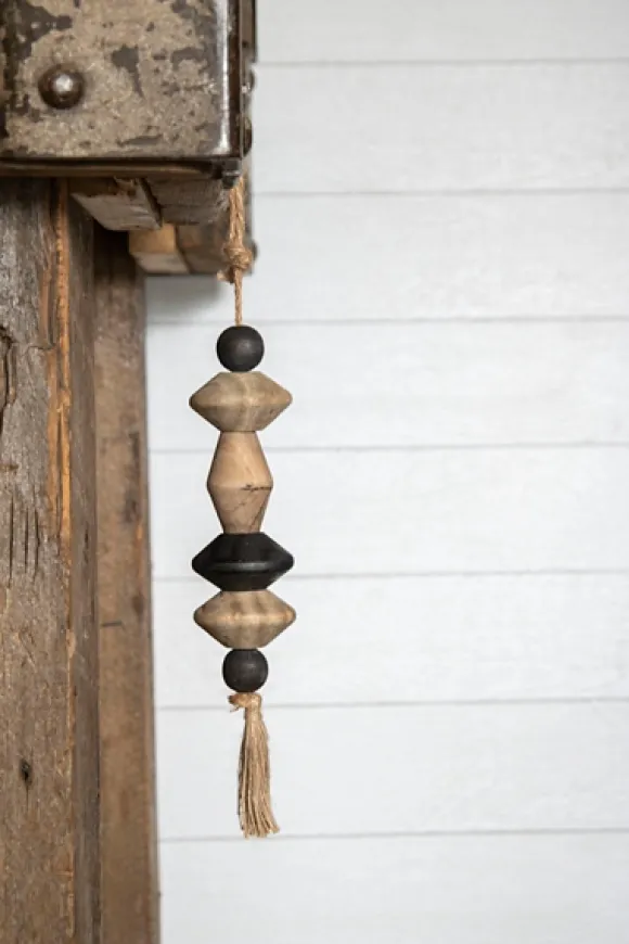 Kirkland's Home Decorative Accents-Neutral Southwest Wood Bead Tassel