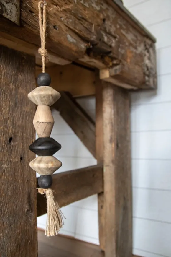 Kirkland's Home Decorative Accents-Neutral Southwest Wood Bead Tassel