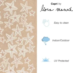 Kirkland's Home Outdoor Rugs-Neutral Starfish Outdoor Area Rug, 5X7