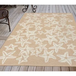 Kirkland's Home Outdoor Rugs-Neutral Starfish Outdoor Area Rug, 5X7