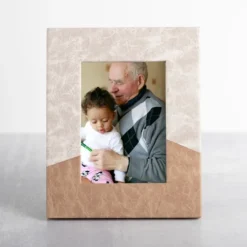 Kirkland's Home Picture Frames-Neutral Two-Tone Faux Leather Picture Frame, 5X7