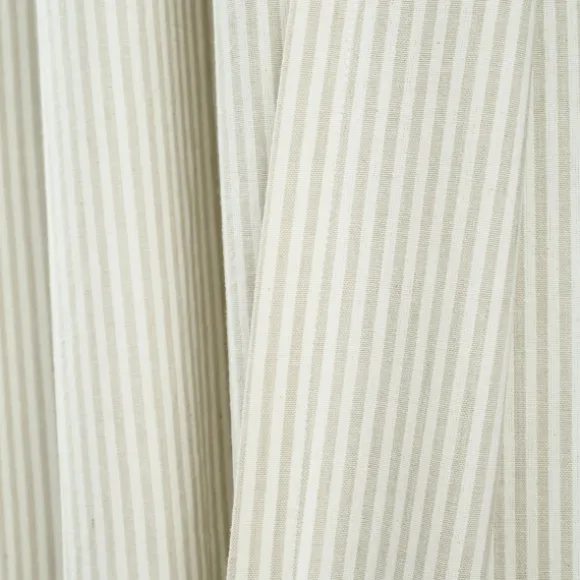 Kirkland's Home Curtains & Drapes-Neutral Vintage Stripe Curtain Panel Set, 95 In.