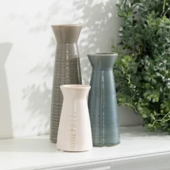 Kirkland's Home Vases-Neutral Wide Mouth Vases, Set Of 3