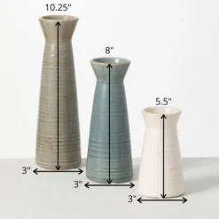Kirkland's Home Vases-Neutral Wide Mouth Vases, Set Of 3