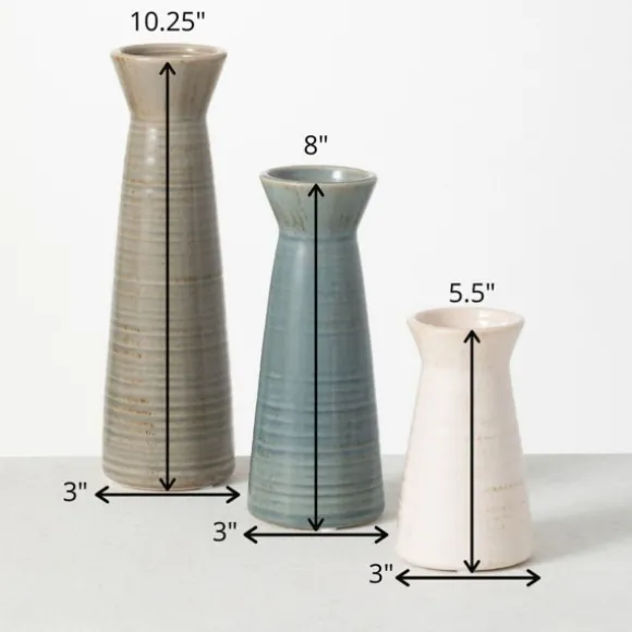 Kirkland's Home Vases-Neutral Wide Mouth Vases, Set Of 3