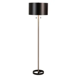 Kirkland's Home Floor Lamps-Nickel And Metal Shade Floor Lamp