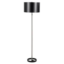Kirkland's Home Floor Lamps-Nickel And Metal Shade Floor Lamp
