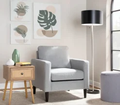 Kirkland's Home Floor Lamps-Nickel And Metal Shade Floor Lamp