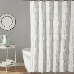 Kirkland's Home Shower Curtains-Norah Ruffle Shower Curtain