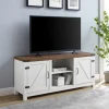 Kirkland's Home Tv Stands & Media Consoles-Oak Farmhouse Double Door Tv Stand