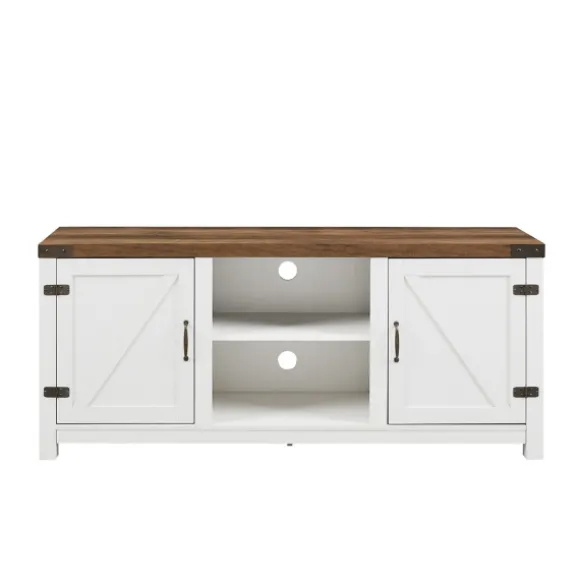 Kirkland's Home Tv Stands & Media Consoles-Oak Farmhouse Double Door Tv Stand